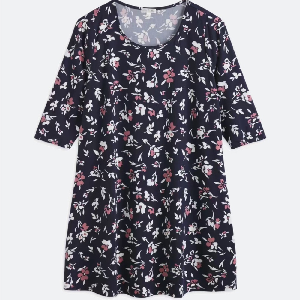 Nine Britton Floral Long Sleeve Dress - Navy and Pink